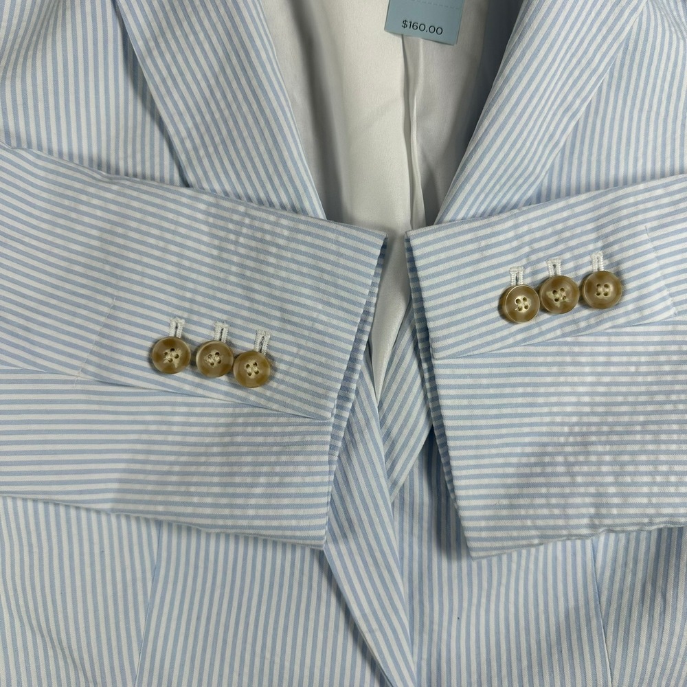 LOFT Petites Women's Blue Stripe Blazer Jacket Size 12 Petite NWT - Picture 9 of 10